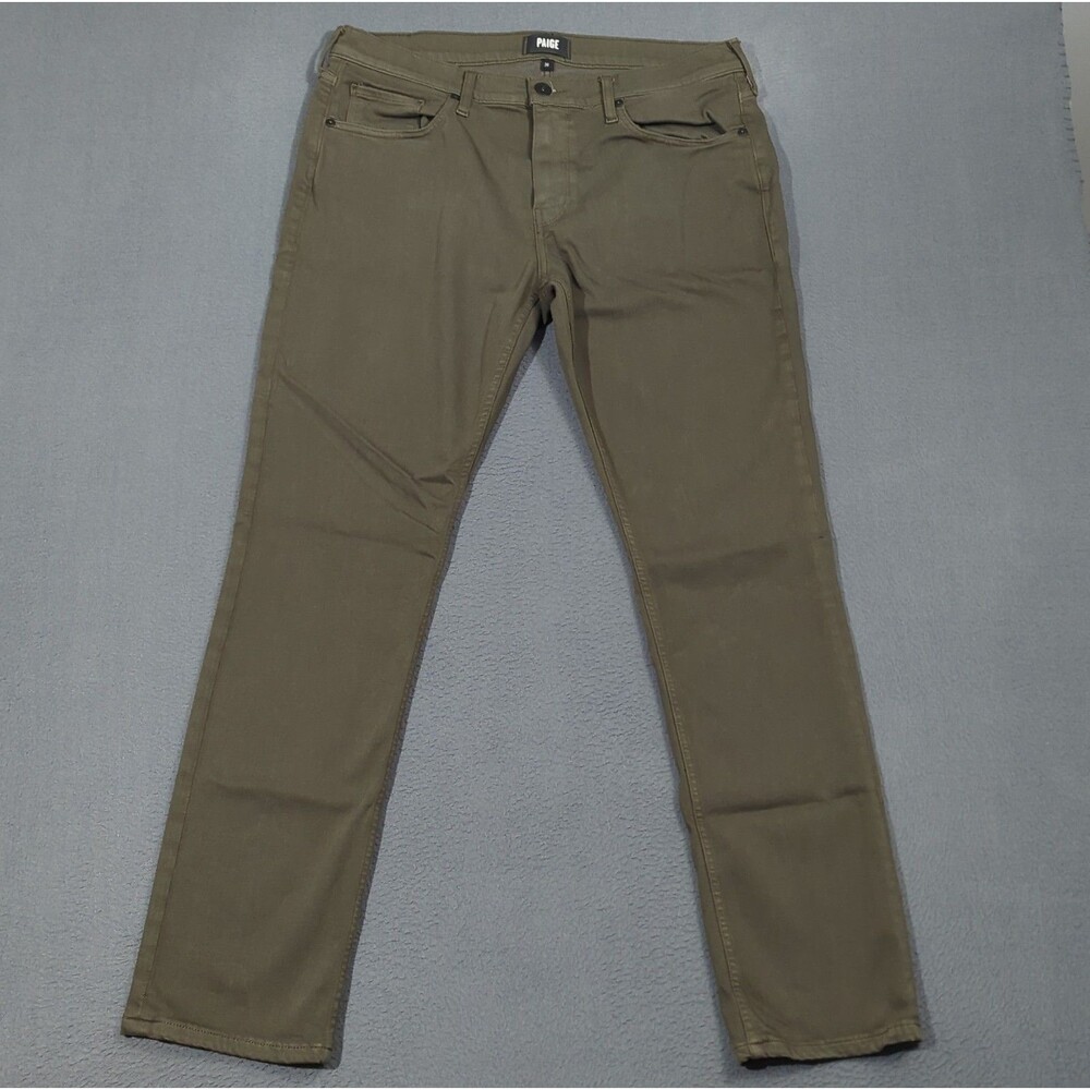 Paige Pants Men's 36x31 Green Federal Slim Straight